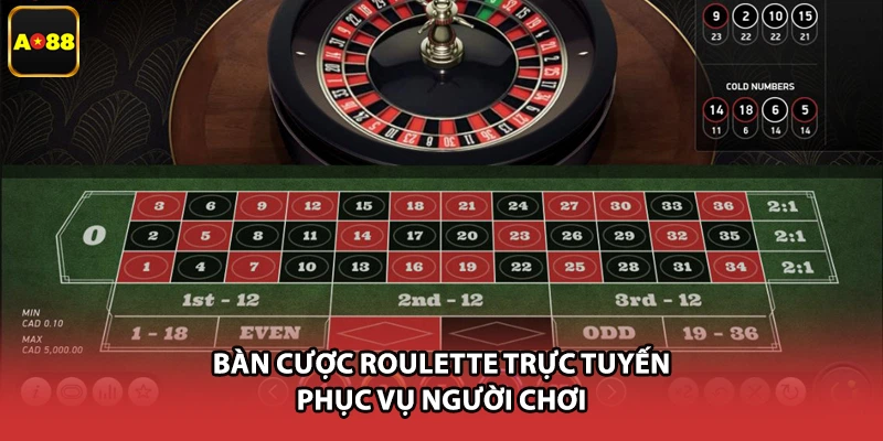 Bàn cược roulette trực tuyến phục vụ người chơi