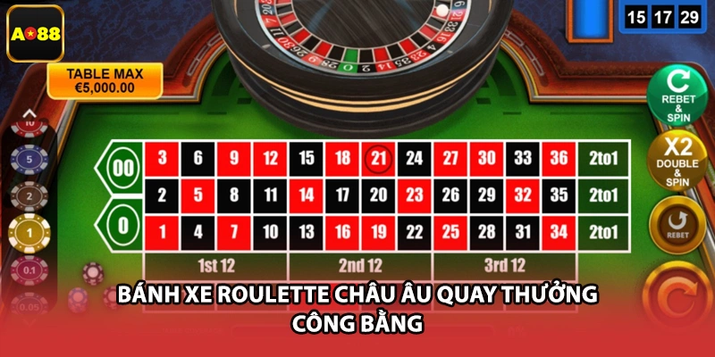 Bánh xe Roulette châu Âu quay thưởng công bằng