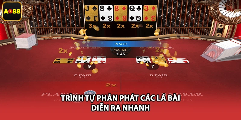 Trình tự phân phát các lá bài diễn ra nhanh